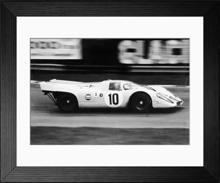 Framed Print : Gulf Porsche 917 in action, c1970-c1971 Framed Print : Gulf Porsche 917 in action, c1970-c1971