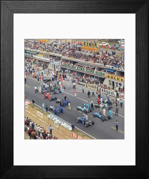 Framed Print : Cars lining up on the starting grid, French Grand Prix, Le Mans, France, 1967 Framed Print : Cars lining up on the starting grid, French Grand Prix, Le Mans, France, 1967