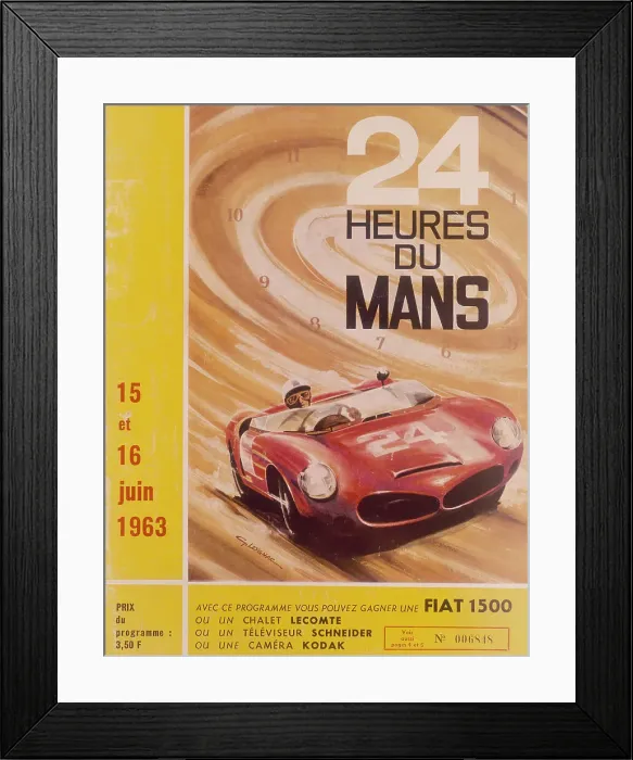 Framed Print : A programme advertising Le Mans 24 Hours, 1963. Artist: G Leygnac Framed Print : A programme advertising Le Mans 24 Hours, 1963. Artist: G Leygnac