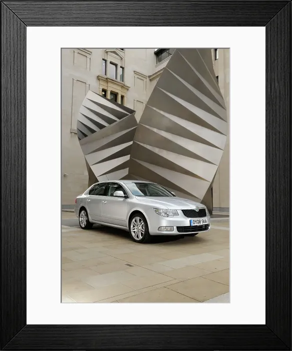 Framed Print : Skoda SUPERB 2008. Artist: Simon Clay Framed Print : Skoda SUPERB 2008. Artist: Simon Clay