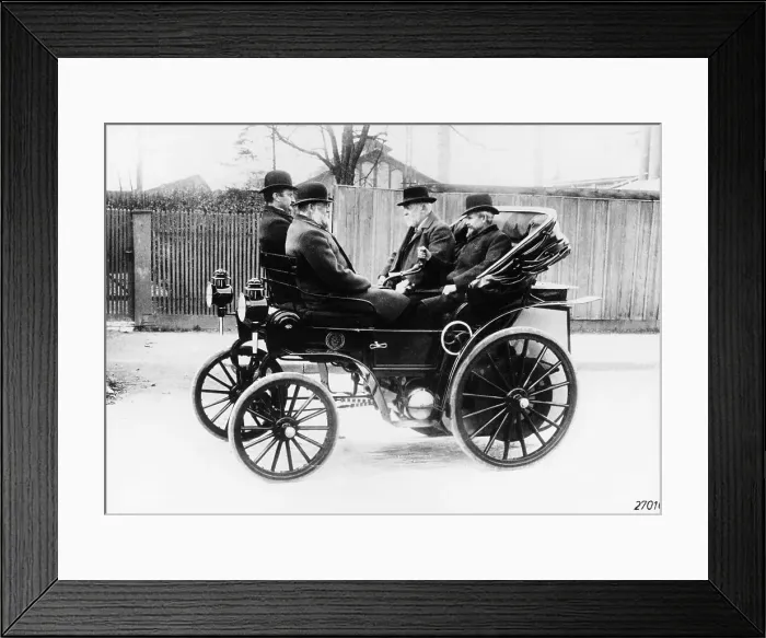 Framed Print : Gottlieb Daimler in an 1891 Canstatt Daimler, 1891 Framed Print : Gottlieb Daimler in an 1891 Canstatt Daimler, 1891