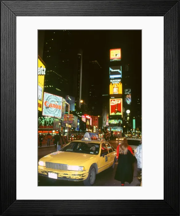 Framed Print : New York taxi at night 1995 Framed Print : New York taxi at night 1995