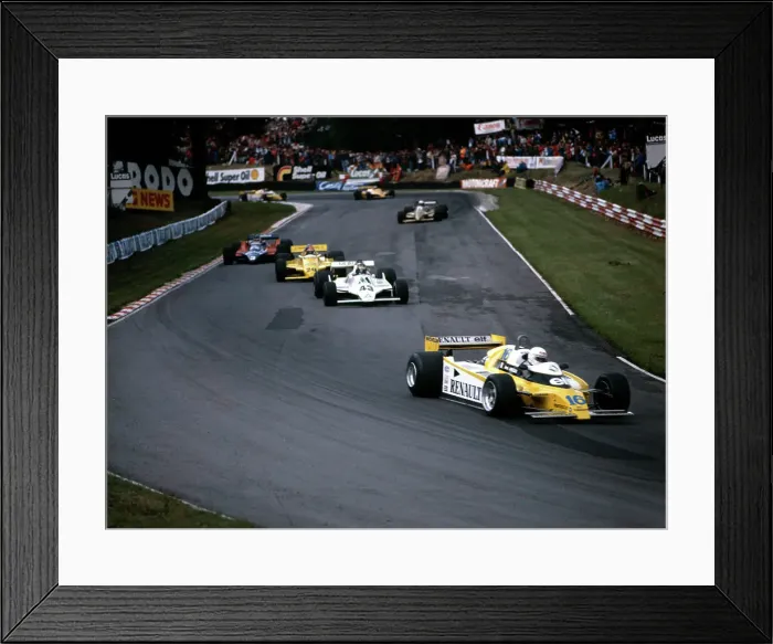 Framed Print : Rene Arnoux in the British Grand Prix, Brands Hatch, 1980 Framed Print : Rene Arnoux in the British Grand Prix, Brands Hatch, 1980
