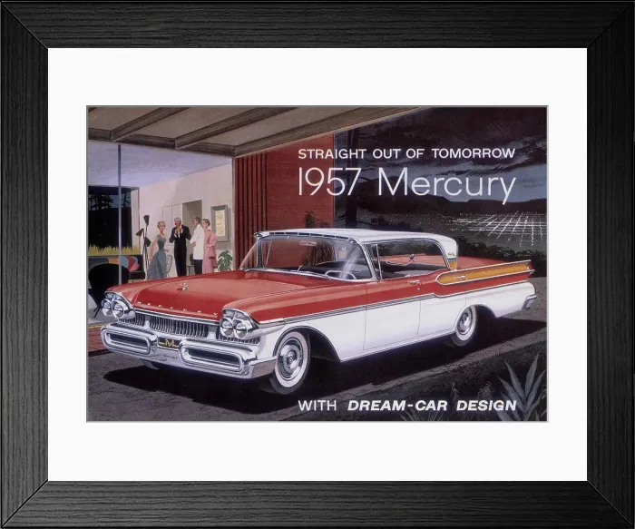 Framed Print : Poster advertising a Mercury car, 1957 Framed Print : Poster advertising a Mercury car, 1957
