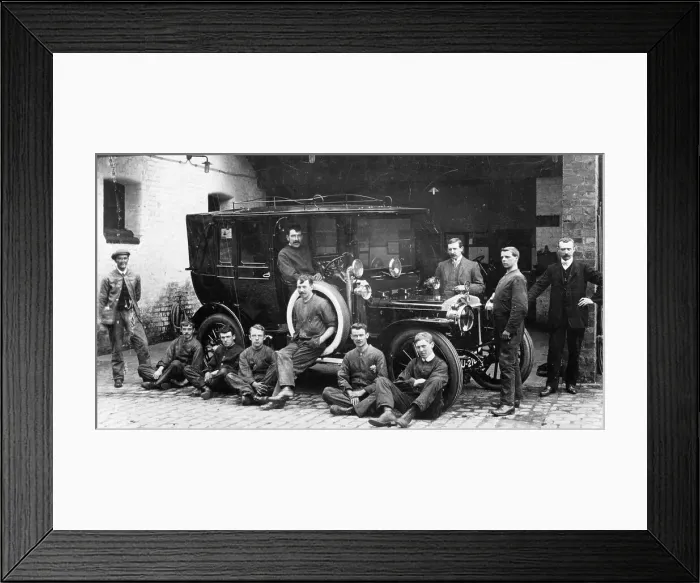 Framed Print : Men with a 1911 Daimler, c1911 Framed Print : Men with a 1911 Daimler, c1911