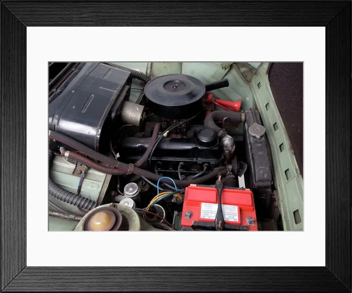Framed Print : 1966 Ford Anglia Super 105E engine Framed Print : 1966 Ford Anglia Super 105E engine