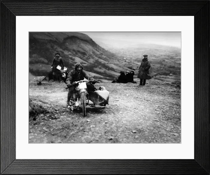 Framed Print : Jack Thomas riding a Norton, competing in the South Wales Trial, 1921 Framed Print : Jack Thomas riding a Norton, competing in the South Wales Trial, 1921