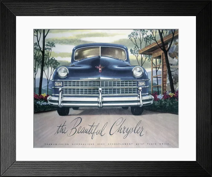 Framed Print : Poster advertising a Chrysler, 1946 Framed Print : Poster advertising a Chrysler, 1946