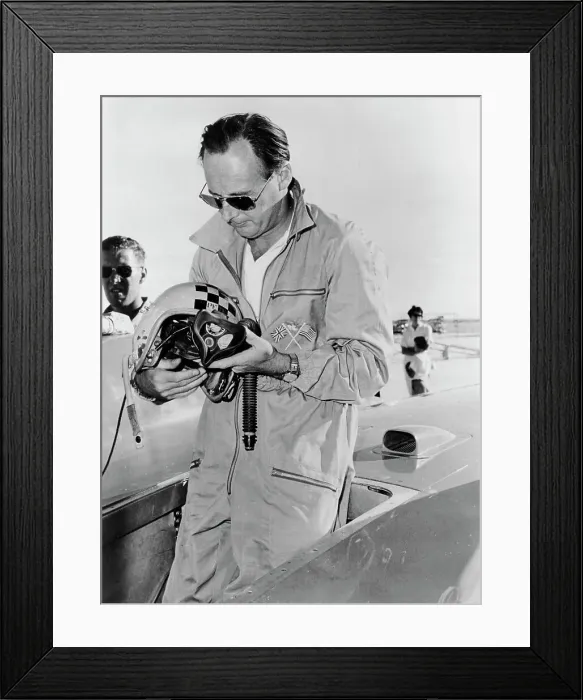 Framed Print : Donald Campbell at Bonneville Salt Flats, Utah, 1960