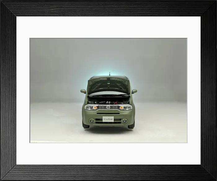 Framed Print : Nissan Cube 2008. Artist: Simon Clay Framed Print : Nissan Cube 2008. Artist: Simon Clay