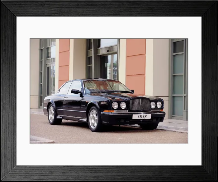 Framed Print : Bentley Continental 2001. Artist: Simon Clay Framed Print : Bentley Continental 2001. Artist: Simon Clay