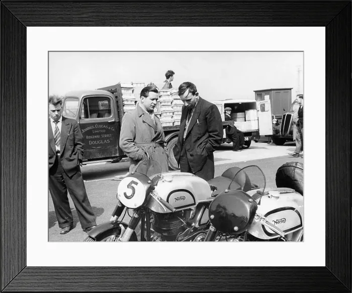 Framed Print : John Surtees with Norton motorcycles, 1954 Framed Print : John Surtees with Norton motorcycles, 1954