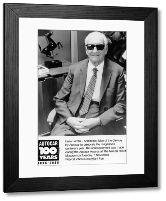 Framed Print : Enzo Ferrari, 1995 Framed Print : Enzo Ferrari, 1995