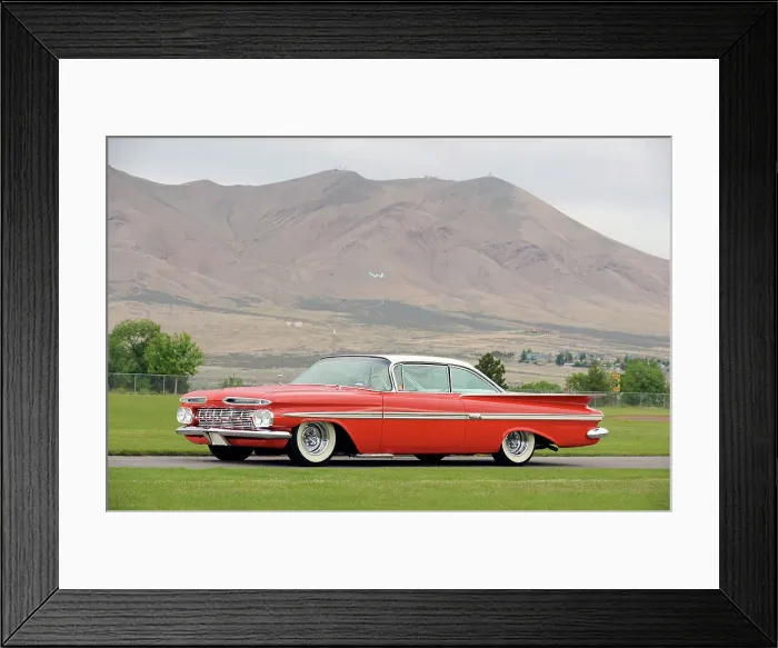 Framed Print : Chevrolet Impala Bubble top 1959. Artist: Simon Clay Framed Print : Chevrolet Impala Bubble top 1959. Artist: Simon Clay