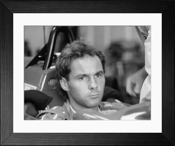 Framed Print : Gehard Berger with Ferrari, 1988 Framed Print : Gehard Berger with Ferrari, 1988