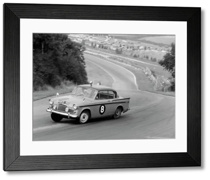 Framed Print : Sunbeam Rapier racing at Brands Hatch, Kent, 1961 Framed Print : Sunbeam Rapier racing at Brands Hatch, Kent, 1961