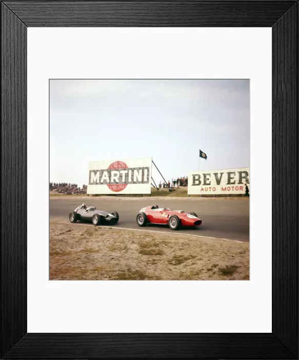 Framed Print : Two racing cars taking a bend, Dutch Grand Prix, Zandvoort, Holland, 1959 Framed Print : Two racing cars taking a bend, Dutch Grand Prix, Zandvoort, Holland, 1959