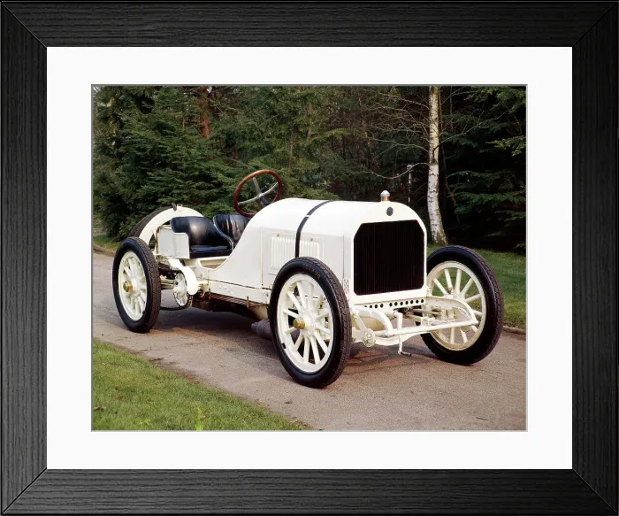 Framed Print : A white 1908 Benz racer Framed Print : A white 1908 Benz racer