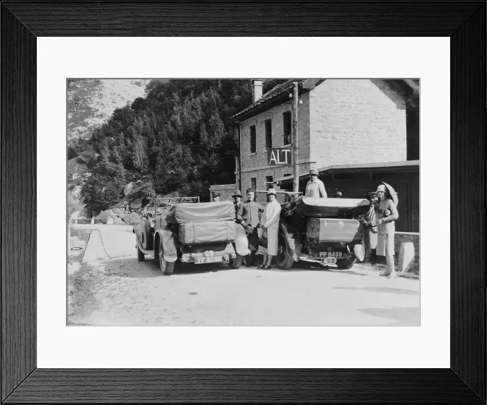 Framed Print : Cars parked at the Italian frontier Framed Print : Cars parked at the Italian frontier