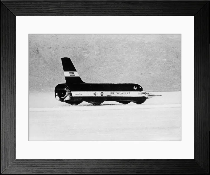 Framed Print : Spirit of America Sonic I breaking the Land Speed Record, Bonneville Salt Flats, Utah, USA, 1965 Framed Print : Spirit of America Sonic I breaking the Land Speed Record, Bonneville Salt Flats, Utah, USA, 1965
