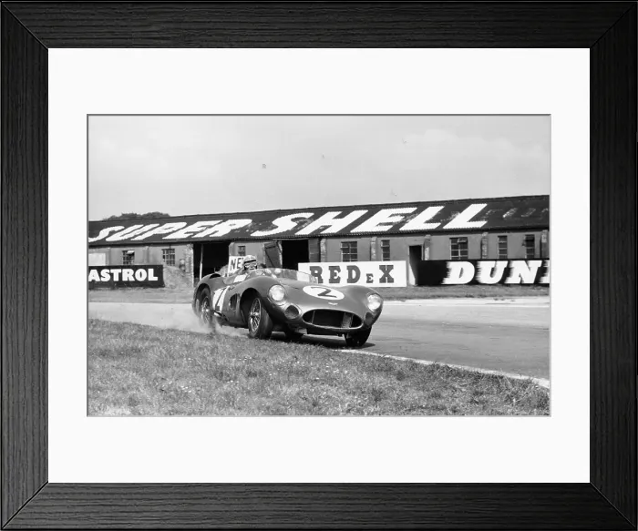 Framed Print : Carroll Shelby driving Aston Martin DBR1, TT race, Goodwood, Sussex, 1959. Artist: Maxwell Boyd Framed Print : Carroll Shelby driving Aston Martin DBR1, TT race, Goodwood, Sussex, 1959. Artist: Maxwell Boyd