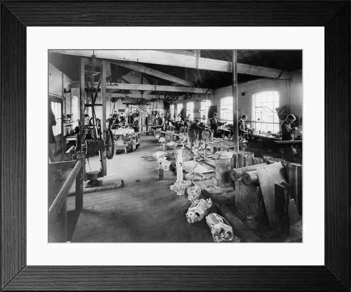 Framed Print : Iris Cars workshop, c1907 Framed Print : Iris Cars workshop, c1907