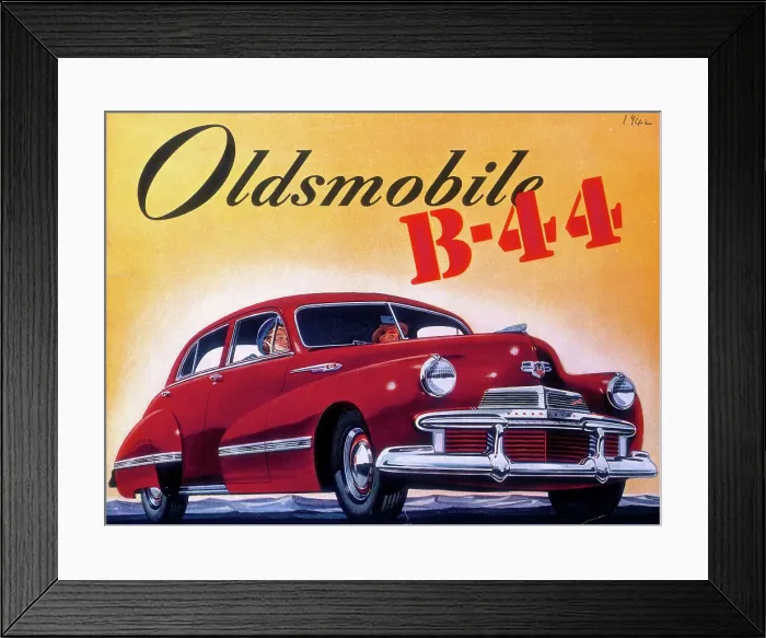 Framed Print : Poster advertising an Oldsmobile B44, 1942 Framed Print : Poster advertising an Oldsmobile B44, 1942