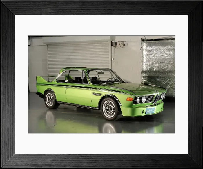 Framed Print : BMW 3.0 CSL BAT 1975. Artist: Simon Clay Framed Print : BMW 3.0 CSL BAT 1975. Artist: Simon Clay