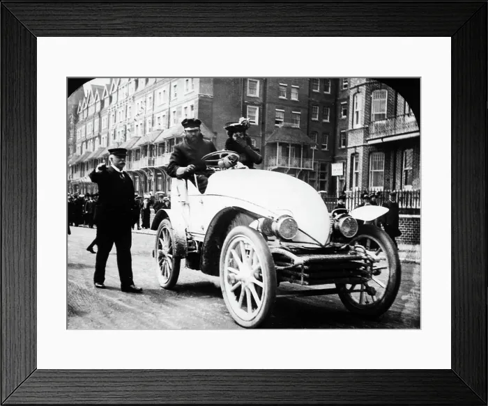 Framed Print : Serpollet Easter Egg steam car at Bexhill 1902 Framed Print : Serpollet Easter Egg steam car at Bexhill 1902