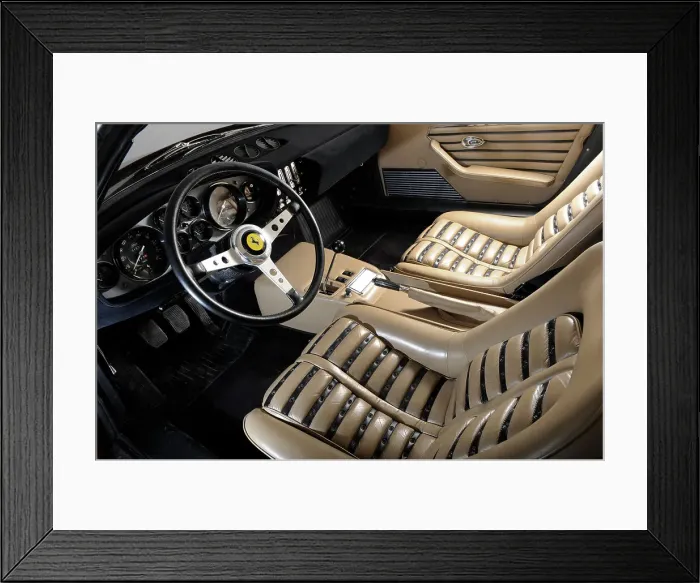 Framed Print : Ferrari 365 GTB 1972. Artist: Simon Clay Framed Print : Ferrari 365 GTB 1972. Artist: Simon Clay