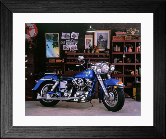 Framed Print : 1975 Harley Davidson FLH Framed Print : 1975 Harley Davidson FLH