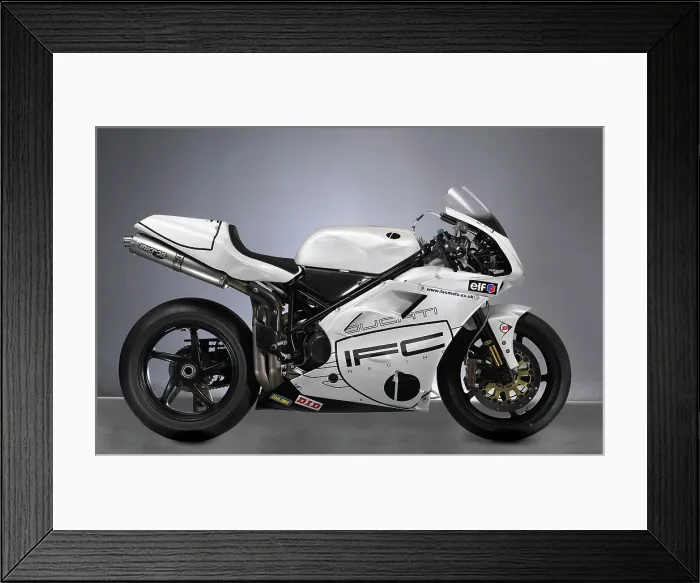 Framed Print : 2001 & 2002 Ducati racing bike