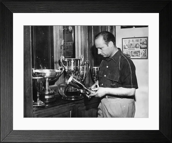 Framed Print : Juan Manuel Fangio, c1950 Framed Print : Juan Manuel Fangio, c1950