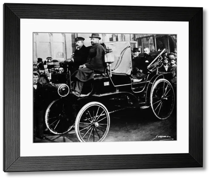Framed Print : Gottlieb Daimler in a Canstatt Daimler, 1896 Framed Print : Gottlieb Daimler in a Canstatt Daimler, 1896