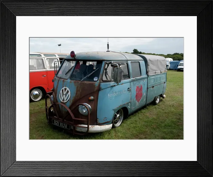 Framed Print : Volkswagen camper van at V Dub Island event, Isle of Wight 2013