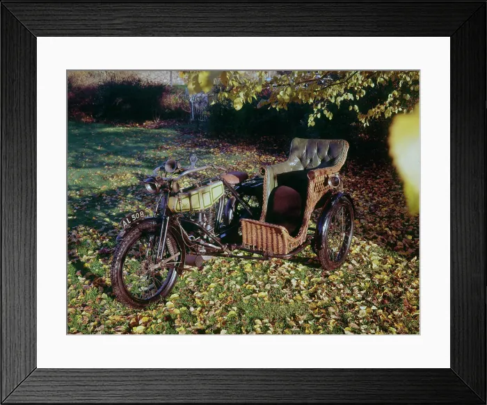 Framed Print : 1913 BAT motorcycle with wicker sidecar Framed Print : 1913 BAT motorcycle with wicker sidecar