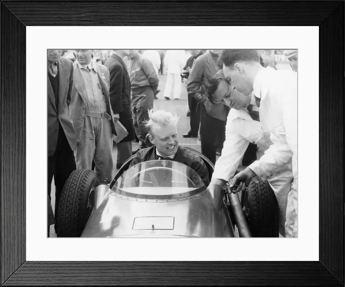 Framed Print : Mike Hawthorn during the International Trophy at Silverstone, Northamptonshire, 1955 Framed Print : Mike Hawthorn during the International Trophy at Silverstone, Northamptonshire, 1955