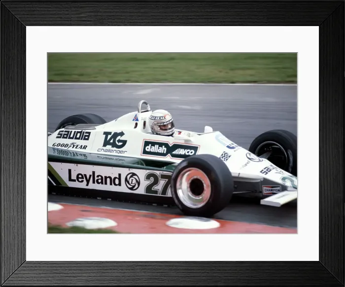 Framed Print : Alan Jones racing a Williams-Cosworth FW07B, British Grand Prix, Brands Hatch, Kent, 1980 Framed Print : Alan Jones racing a Williams-Cosworth FW07B, British Grand Prix, Brands Hatch, Kent, 1980