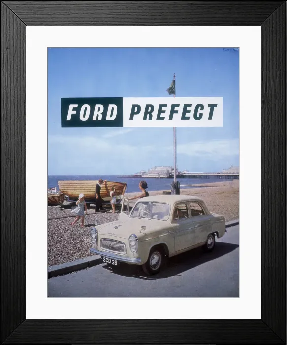 Framed Print : Poster advertising a Ford Prefect car, 1956 Framed Print : Poster advertising a Ford Prefect car, 1956