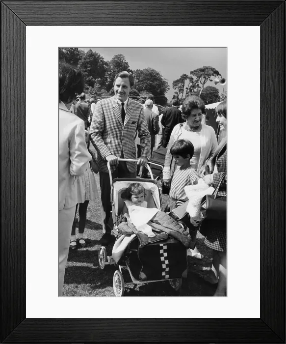 Framed Print : Graham Hill with his family, c1968 Framed Print : Graham Hill with his family, c1968
