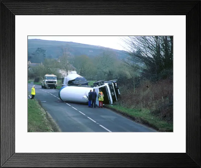 Framed Print : 1997 Mercedes tanker road accident Framed Print : 1997 Mercedes tanker road accident