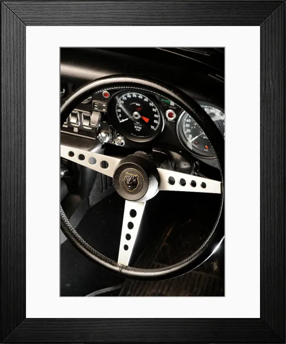Framed Print : Jaguar E type 1974. Artist: Simon Clay Framed Print : Jaguar E type 1974. Artist: Simon Clay
