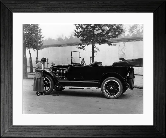 Framed Print : Josephine Boston with a 1914 Cadillac, (c1914?) Framed Print : Josephine Boston with a 1914 Cadillac, (c1914?)
