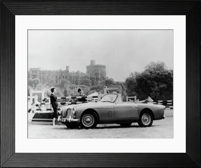 Framed Print : An Aston Martin DB2-4 MKII, with Windsor Castle in the background, 1956 Framed Print : An Aston Martin DB2-4 MKII, with Windsor Castle in the background, 1956