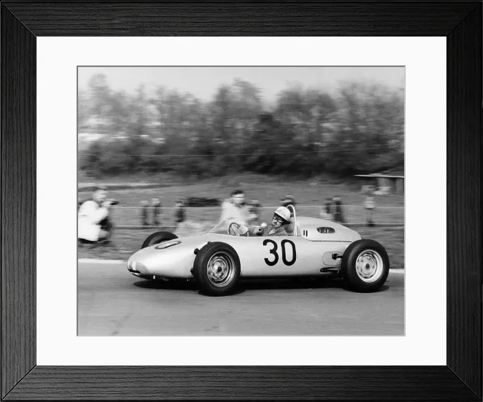 Framed Print : Jo Bonnier driving a works Porsche Formula 1 car, Brussels Grand Prix, Belgium, 1961 Framed Print : Jo Bonnier driving a works Porsche Formula 1 car, Brussels Grand Prix, Belgium, 1961
