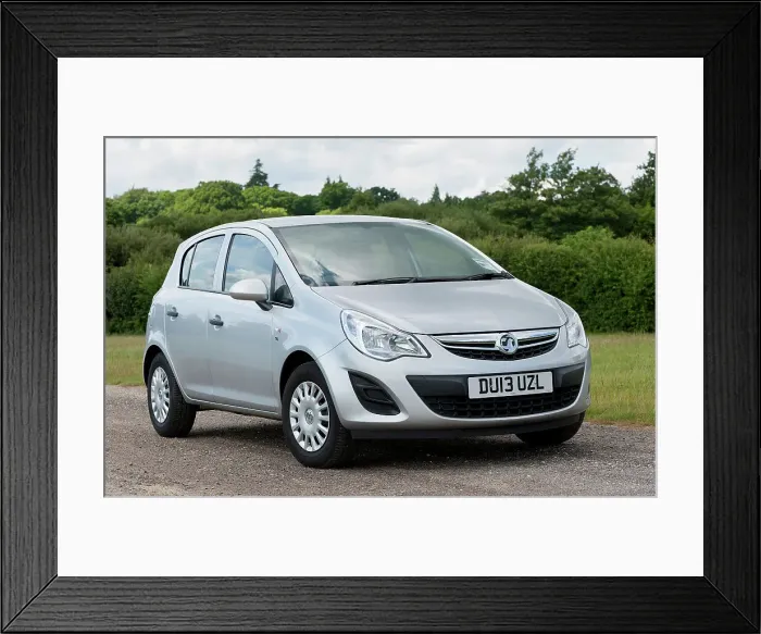 Framed Print : 2013 Vauxhall Corsa 1.2 Eco Flex Framed Print : 2013 Vauxhall Corsa 1.2 Eco Flex