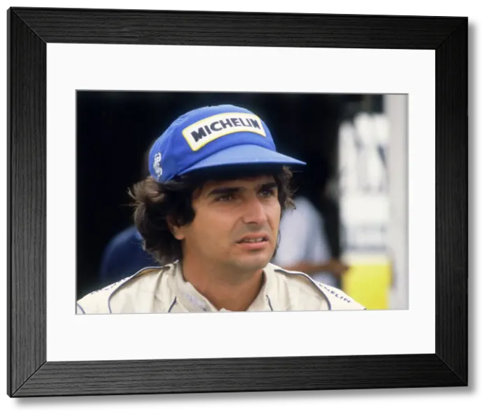 Framed Print : Nelson Piquet at the British Grand Prix, Silverstone, Northamptonshire, 1983 Framed Print : Nelson Piquet at the British Grand Prix, Silverstone, Northamptonshire, 1983