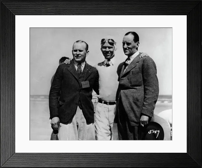 Framed Print : Malcolm Campbell, Frank Lockhart, Ray Keech (right to left) at Daytona, Florida, 1928 Framed Print : Malcolm Campbell, Frank Lockhart, Ray Keech (right to left) at Daytona, Florida, 1928