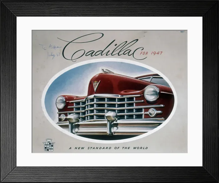 Framed Print : Poster advertising a Cadillac, 1947 Framed Print : Poster advertising a Cadillac, 1947