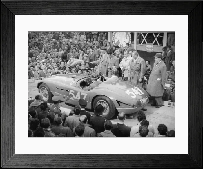 Framed Print : Ferrari of Giannino Marzotto, Mille Miglia, Italy, 1953 Framed Print : Ferrari of Giannino Marzotto, Mille Miglia, Italy, 1953